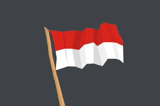 gambar bendera merah putih vector
