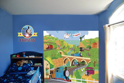 Decorating Wall Paper on Decor Kids Railway Wallpaper Thomas Wall Mural   Train Thomas The Tank