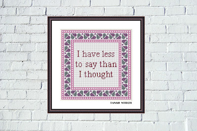 I have less to say funny sarcastic cross stitch embroidery pattern - Tango Stitch