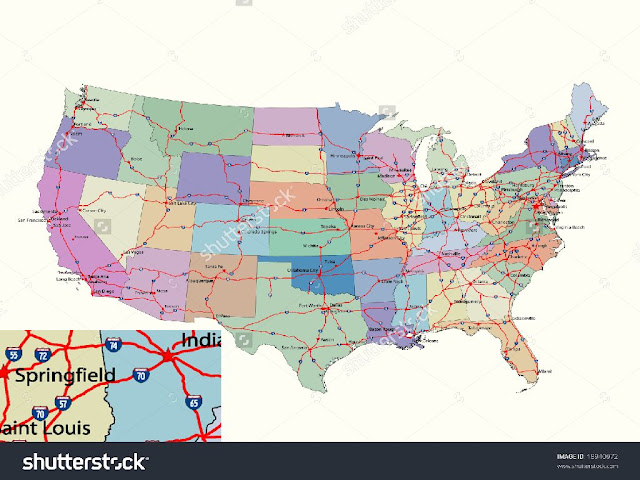 Map Of The United States With Interstates And Cities