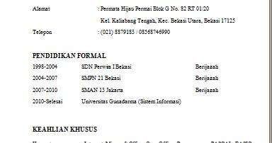 안녕 하세요: TUGAS MEMBUAT CV DAN SURAT RESMI