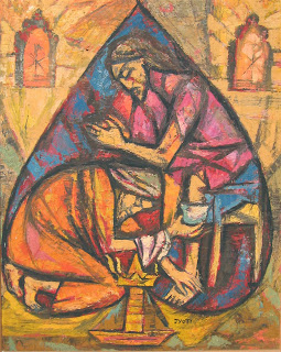 Jyoti Art Ashram: Jesus washing the feet of Peter.
