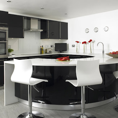 Black and White Kitchen Interior Classic
