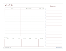 free printable, shopping list, check list, planner, recipe reference/index