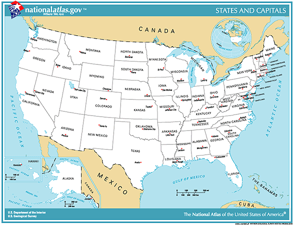United States Capitals Map