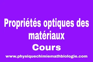 Cours de Propriétés Optiques des Matériaux PDF