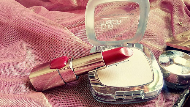 L’Oreal Paris Super blendable powder and Moistmatte Lipstick Blazing red