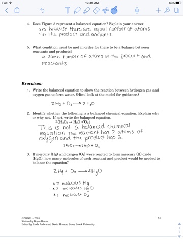 Haley's Chemistry Blog: Balancing Chemical Equations POGIL