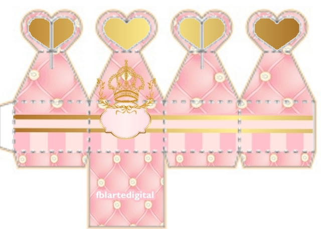 Golden Crown in Pink: Free Printable Boxes.