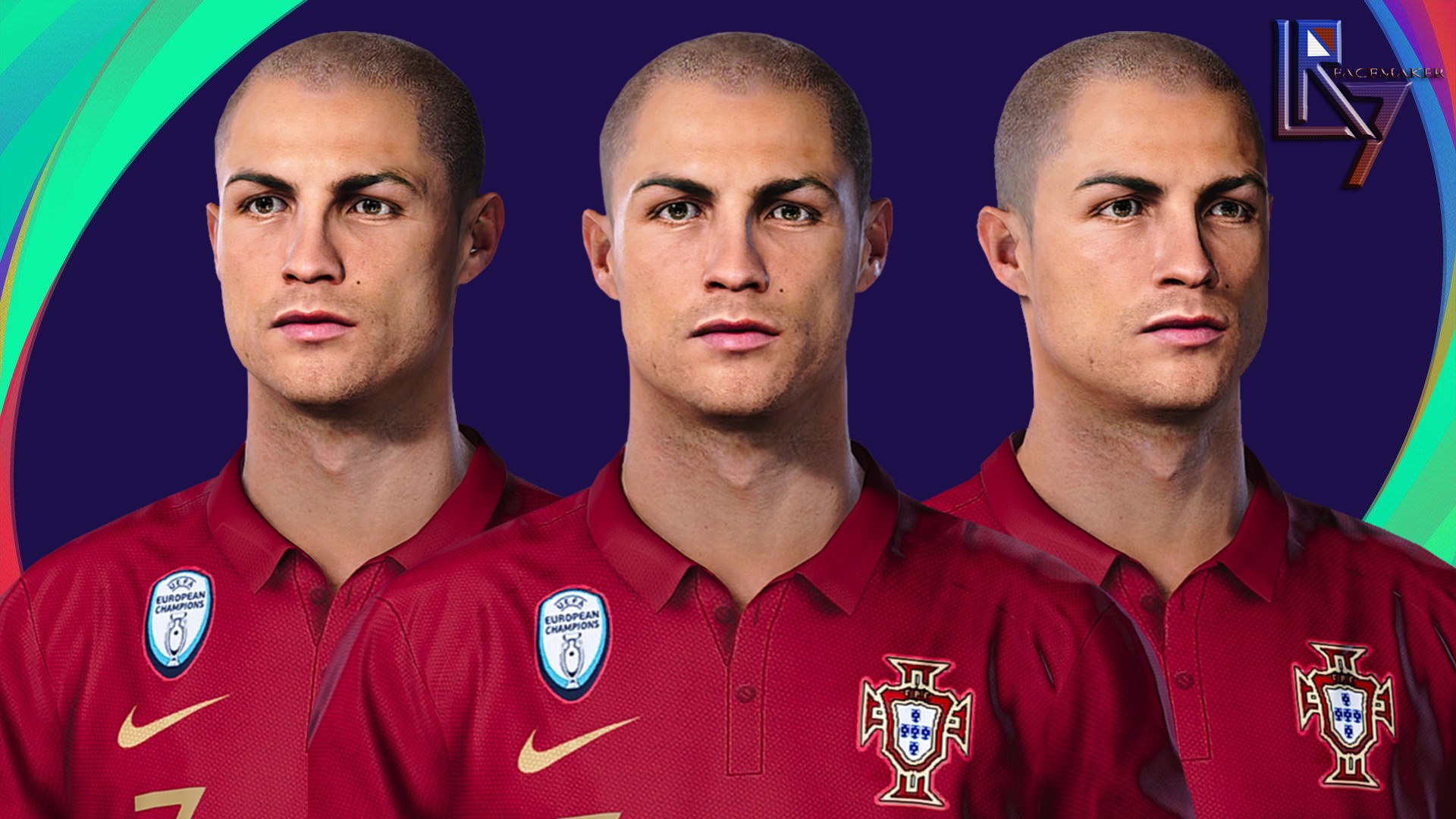 PES2020/PES2021 CR7 New Face & New hairstyle by LR7_Face