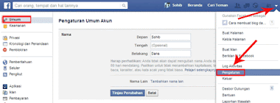 Trik mengganti nama facebook