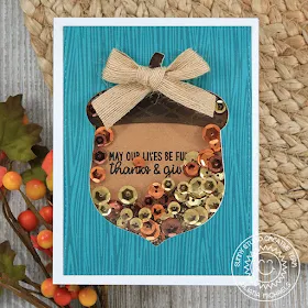 Sunny Studio Stamps: Nutty For You Happy Harvest Sequin Filled Acorn Shaker Card by Juliana Michaels