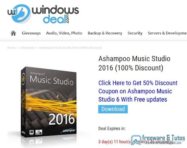 Offre promotionnelle : Ashampoo Music Studio 2016 à nouveau gratuit !