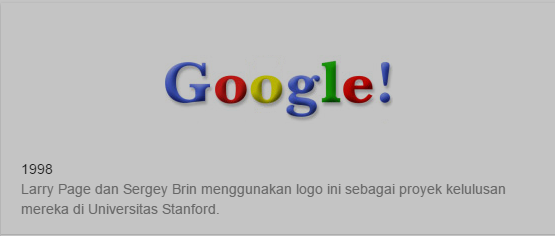 1998 | Larry Page dan Sergey Brin menggunakan logo ini sebagai proyek kelulusan mereka di Universitas Stanford.