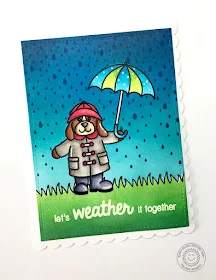 Sunny Studio Stamps Rain or Shine Rainy Day Let's Weather It Together Card by Melissa Bowden.