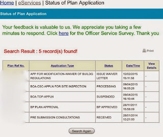 status of Plan Application