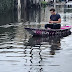  Lagos flood: Another Oyibo man spotted paddling a canoe in Ikoyi (photos/video) 