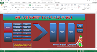 Tampilan awal aplikasi olah nilai raport SD Kurikulum 2013