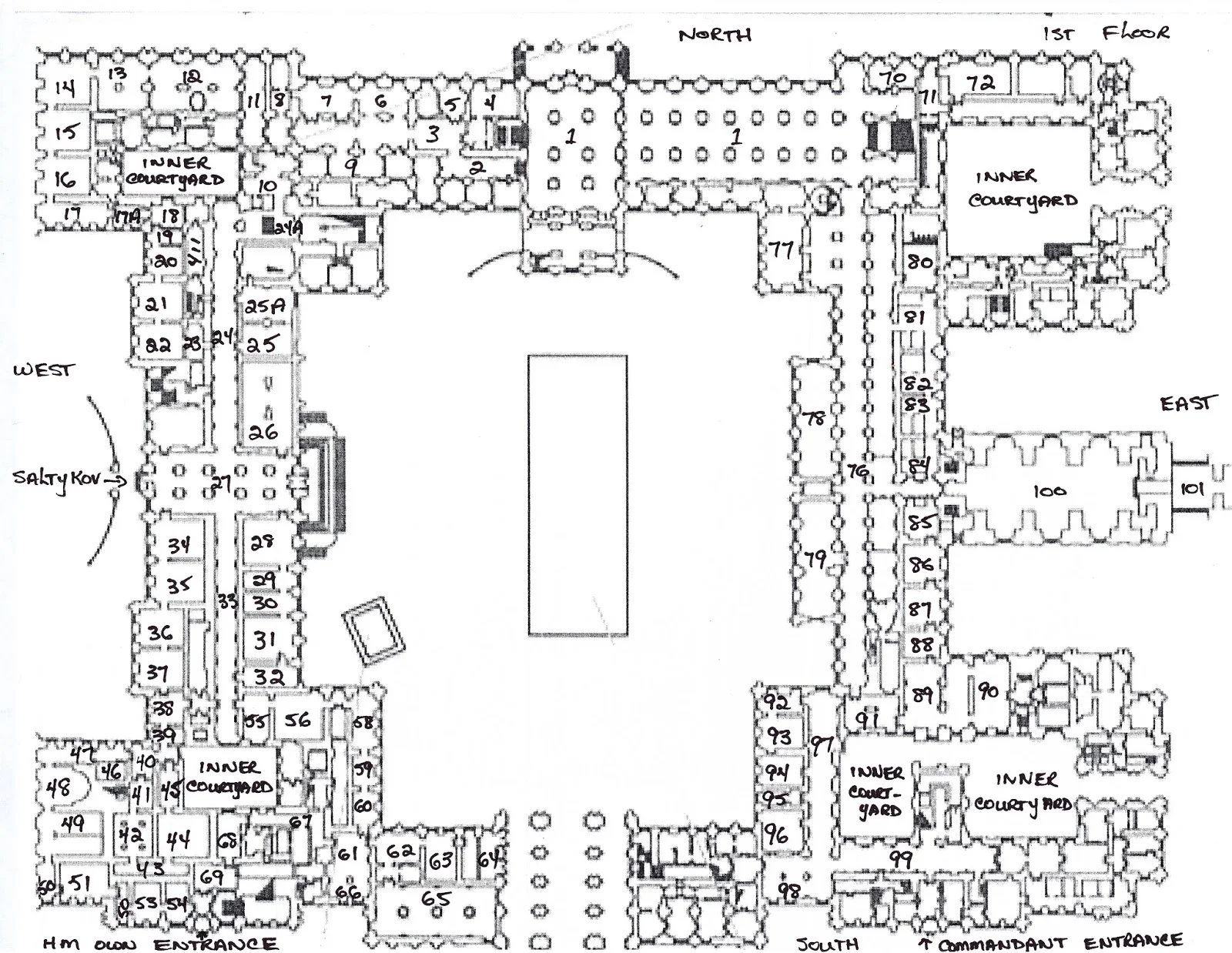 Winter Palace Research : Plan u0026 List of the 1st Floor of the 