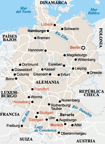 mapa , Alemania, chapurriau, Hannover, Beseit