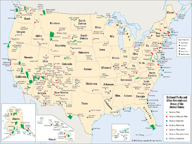 United States Map National Parks 