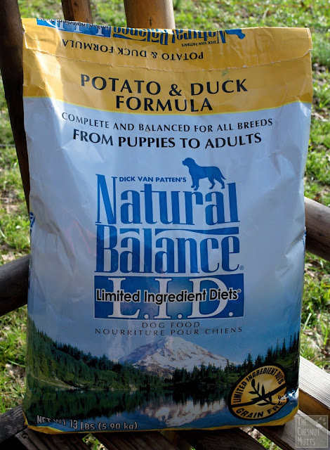 A bag of Potato and Duck limited ingredient diet grain-free dog food