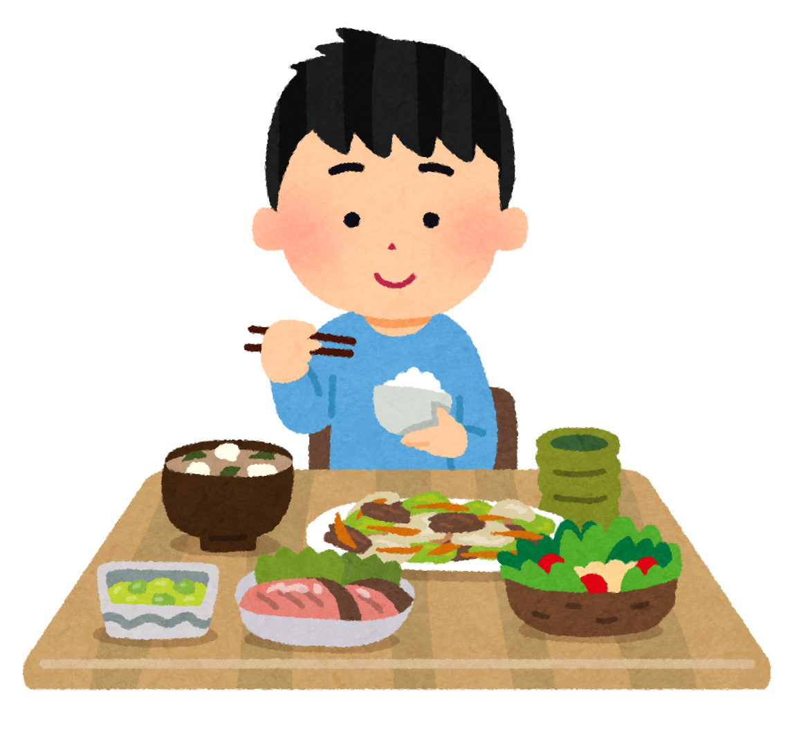 静かに食事をする子供のイラスト 男の子 かわいいフリー素材集 いらすとや