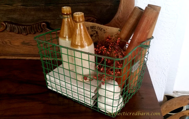 vintage metal gym locker. Share NOW. #wirebasket #vintage #decor #eclecticredbarn