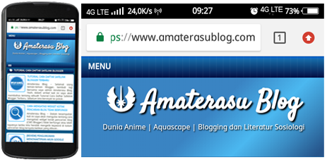 Tampilan address bar (bilah alamat) secara default blog/website jika dibuka pada browser mobile