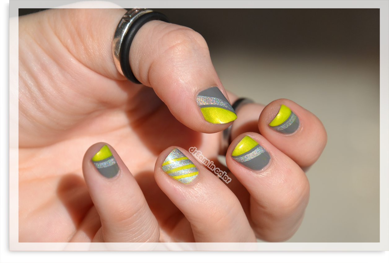 Nail art pour l'été avec couleurs neons et holographiques