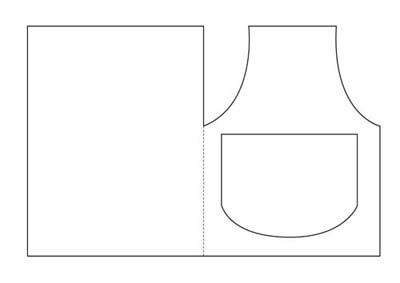 plantilla de tarjeta con forma de delantal