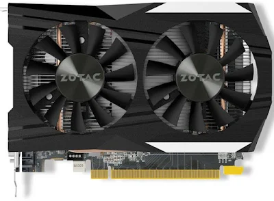   Spesifikasi ZOTAC GEFORCE GTX 1050 TI 4GB GDDR5        CHIPSET   NVIDIA GEFORCE  GPU-80   GTX 1050 TI  PCI EXPRES   3.0   GPU BASE CLOCK   1303 MHz   GPU BOOST CLOCK   1417 MHz  MEMORY CLOCK   7000 MHz  MEMORY SIZE   4 GB   MEMORY INTERFACE   128-BIT  MEMORY TYPE     OPEN GL   4.5 PORTS   1 x DisplayPort 1.4  1 x HDMI 2.0b  1 x Dual-link DVI  Triple simultaneous display capable  COOLER   With Fan  DUAL-LINK DVI SUPPORTED   YES  SOFTWARE   DRIVER & SOFTWARE  PACKAGE CONTENTS   • ZOTAC GeForce® GTX 1050 Ti  • User Manual  GPU CORE (cuda core)   768  SLI Supported   NA