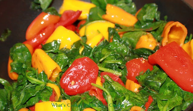 peppers and spinach sauteed