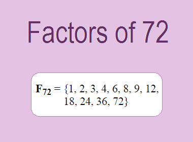 Factors of 72