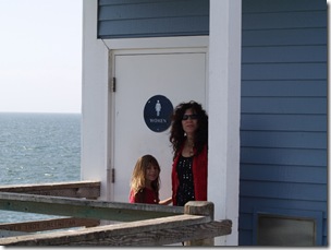 There are even clean facilities on the pier.
