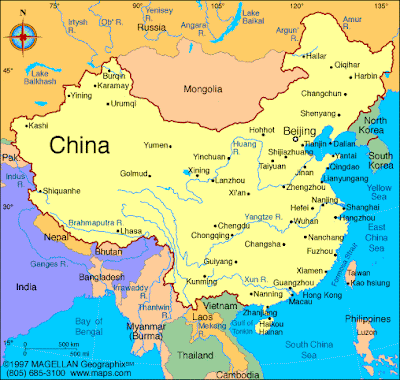 China Map Regional Political