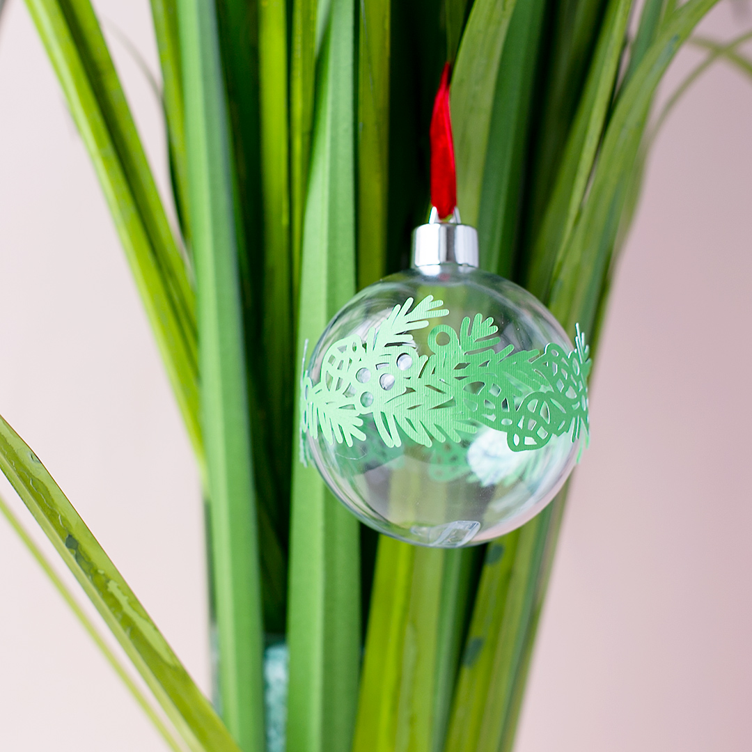 Christmas Tree Ball Ornament with Garland Cutfile