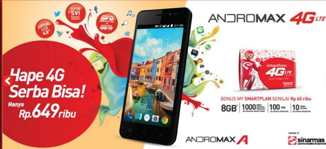 Harga HP Smartfren Andromax A Tahun Ini Lengkap Dengan Spesifikasi 4G LTE Harga Rp. 600 Ribuan