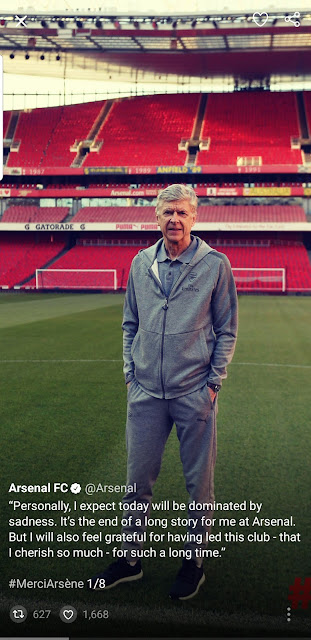 Ars?ne Wenger says farewell to Arsenal fans. See his tweets!