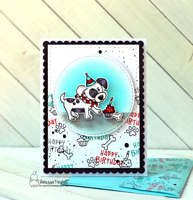 Happy Birthday Card by Larissa Heskett for Newton's Nook Designs using Puppy Playtime, Bleat and Frames and Flags  #newtonsnook #newtonsnookdesigns #puppyplaytime #bleat #masculinecards #birthdaycards