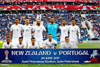 SELECCIÓN DE NUEVA ZELANDA - Temporada 2016-17 - Michael Boxall, Tommy Smith, Andrew Durante, Stefan Marinovic, Thomas Doyle y Dane Ingham; Clayton Lewis, Marco Rojas, Michael McGlinchey, Chris Wood y Ryan Thomas - SELECCIÓN DE PORTUGAL 4 (Cristiano Ronaldo, Bernardo, André Silva y Nani) SELECCIÓN DE NUEVA ZELANDA 0 - 24/06/2017 - Copa de Confederaciones de la FIFA, fase inicial, Grupo A - San Petersburgo, Rusia, estadio de San Petersburgo