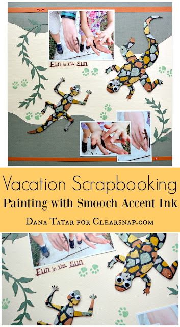 Vacation Scrapbooking Embellishments with Smooch Accent Ink by Dana Tatar for Clearsnap