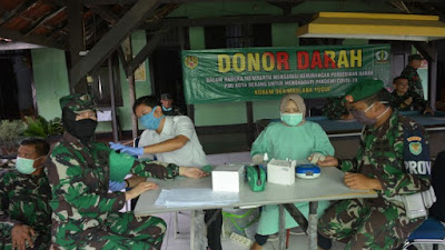 Antisipasi Kekurangan Stok Darah di Tengah Covid-19, Jajaran Korem 0604/MY Gelar Donor Darah