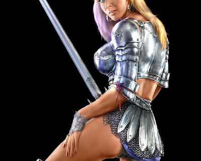 Warrior Women Female fantasy art The top of her head was sacrificed to