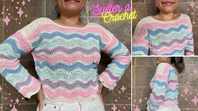 COMO TEJER GRATIS Suéter de Ondas a Crochet