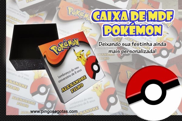 caixa de mdf tema pokemon