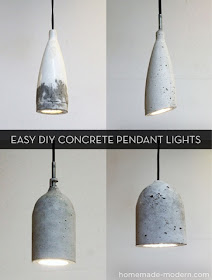 {DIY} Concrete lamp pendant