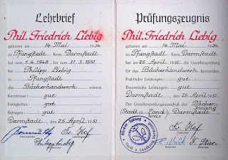 Bäcker - Gesellenbrief Philipp Friedrich Liebig