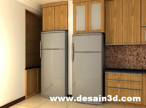 Jasa Desain Apartemen dan Ruko Desain lemari  kulkas dapur 