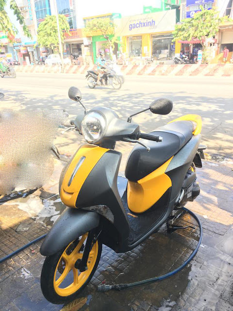 Sơn xe Yamaha Janus màu vàng xám cực đẹp